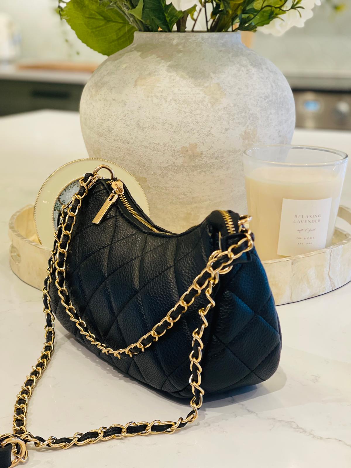 Coco Quilted Bag with Gold Chain Strap
