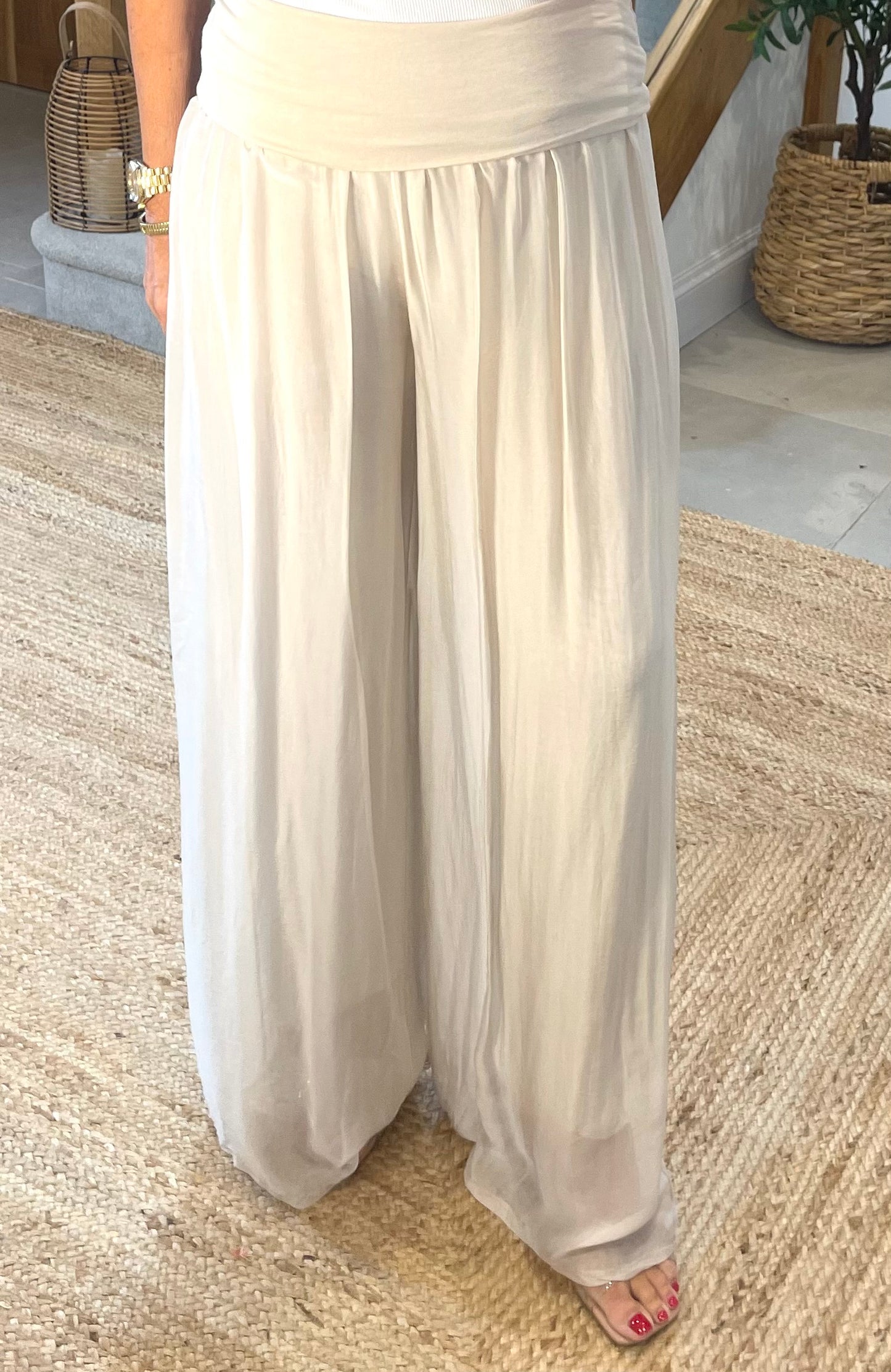 Patsy Wide Leg Silk Trouser