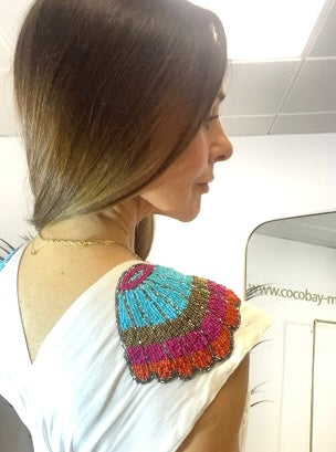 Amalfi White Dress With Sequin Shoulders