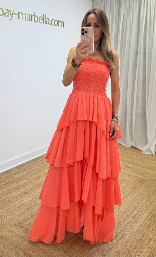 Lottie Multi Layered Bandeu Maxi Dress