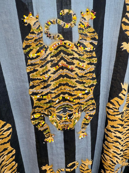 Tiger Cotton Kaftan with stripe