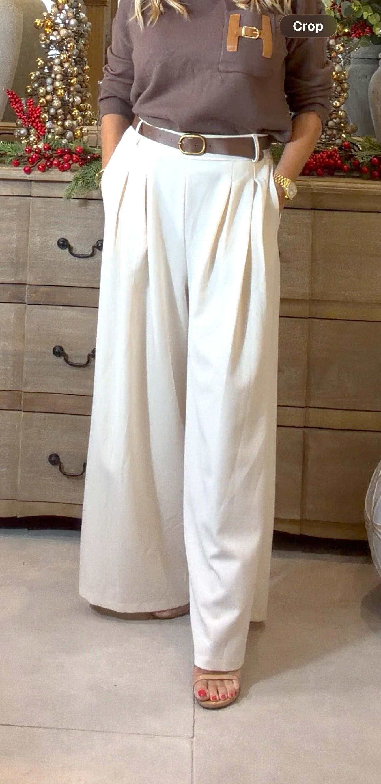 Catherine Wide Leg Trouser with Belt