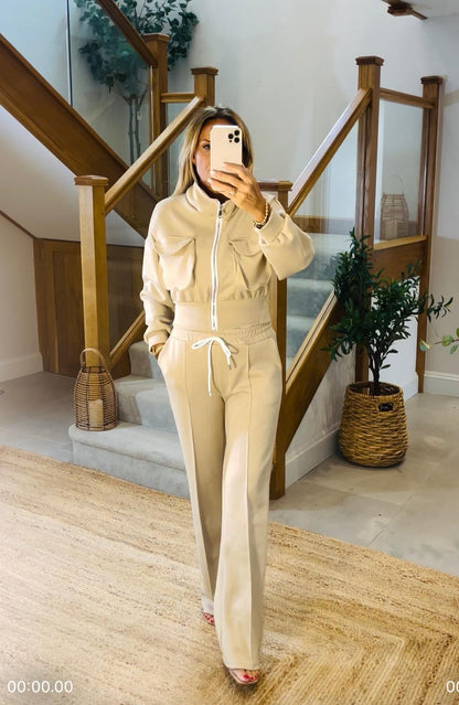 Teddy Cropped Jacket and Trouser Co-Ord