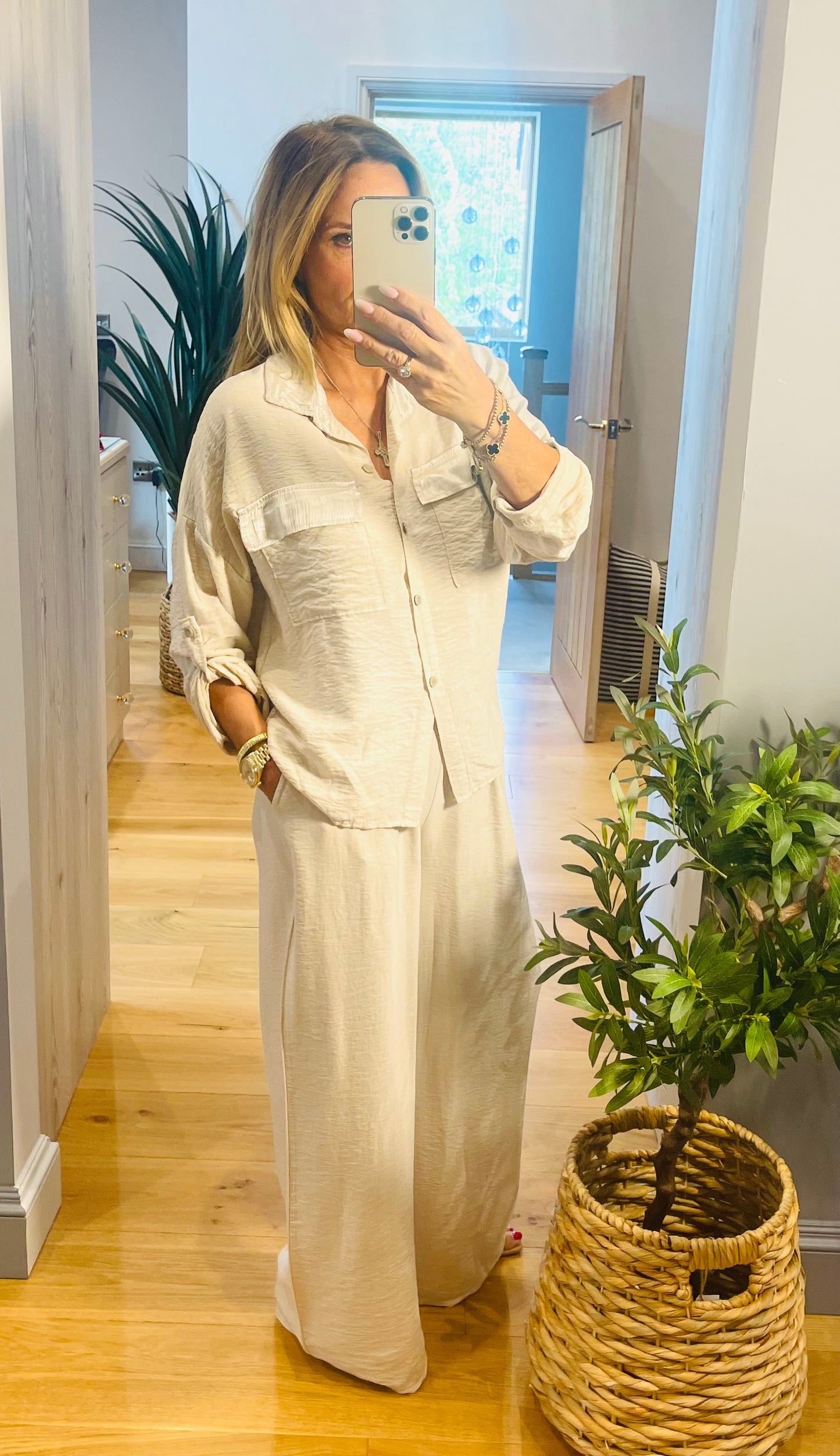 Sammy Shirt & Trouser Cream Co-Ord