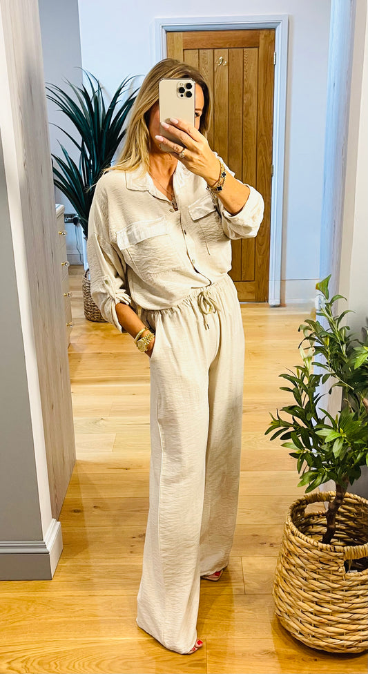 Sammy Shirt & Trouser Cream Co-Ord