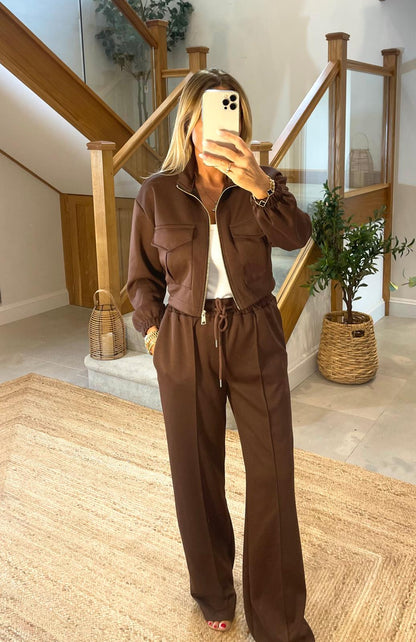 Teddy Cropped Jacket and Trouser Co-Ord