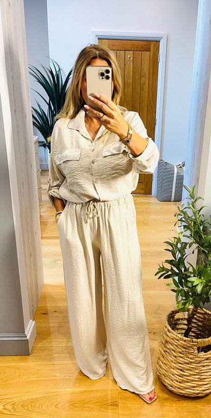 Sammy Shirt & Trouser Cream Co-Ord