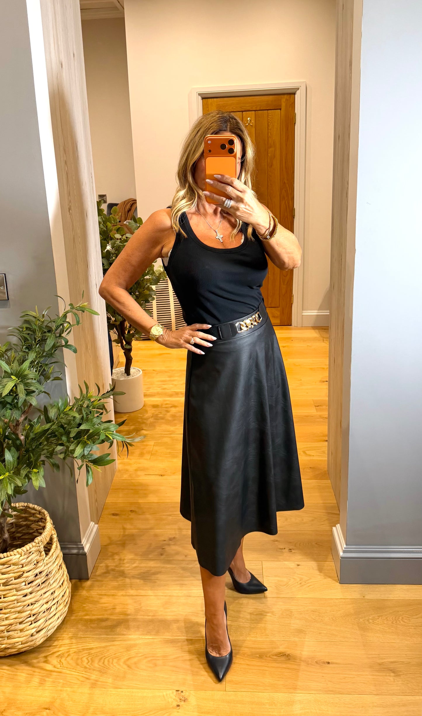 Harper Faux Leather Skirt