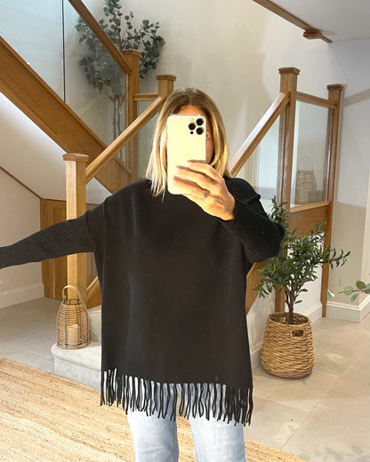 Gabby Polo Neck Jumper with Tassels