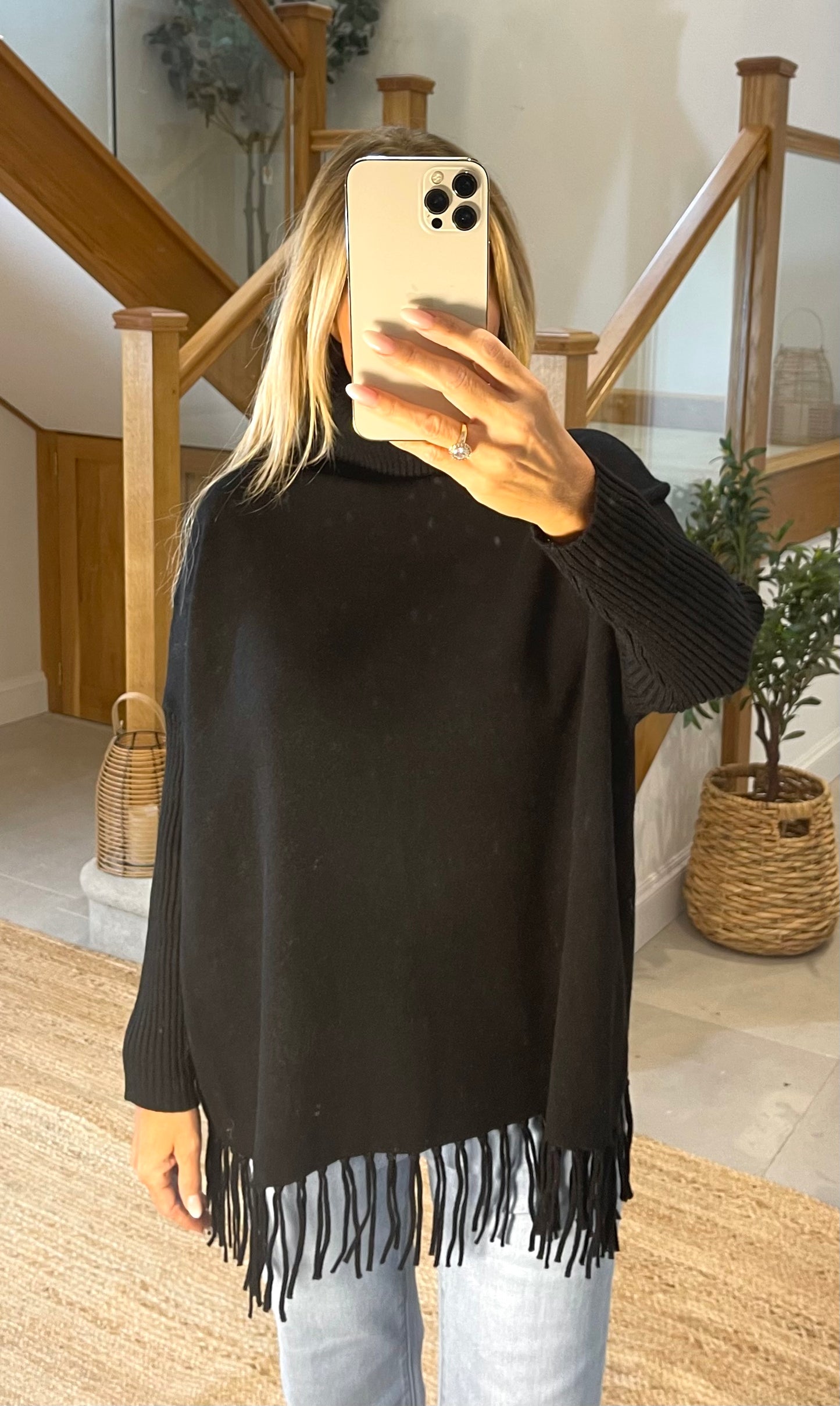 Gabby Polo Neck Jumper with Tassels