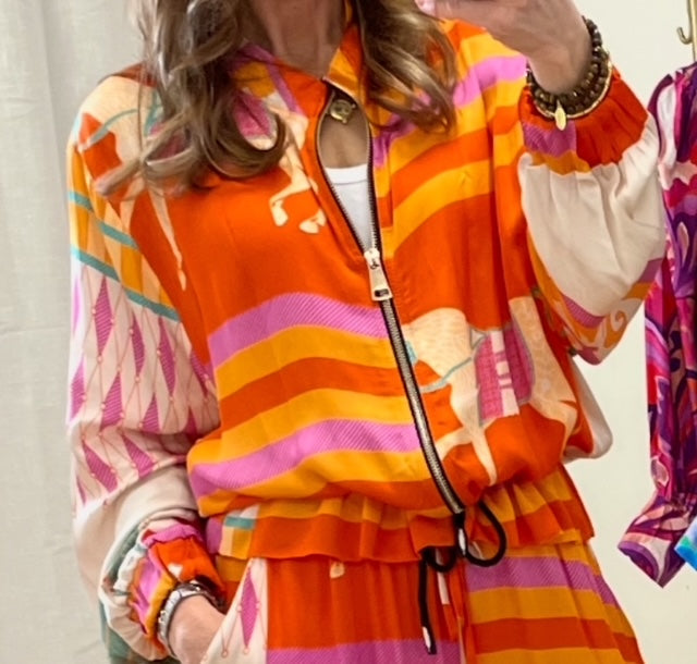 Clarence Horse Print Orange Jacket