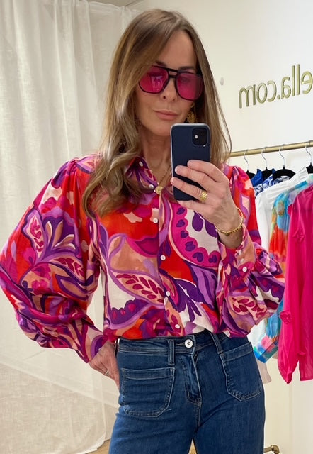 Rosa Puff Sleeve Shirt Pinks Mauves