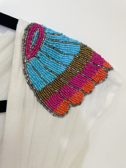 Amalfi White Dress With Sequin Shoulders